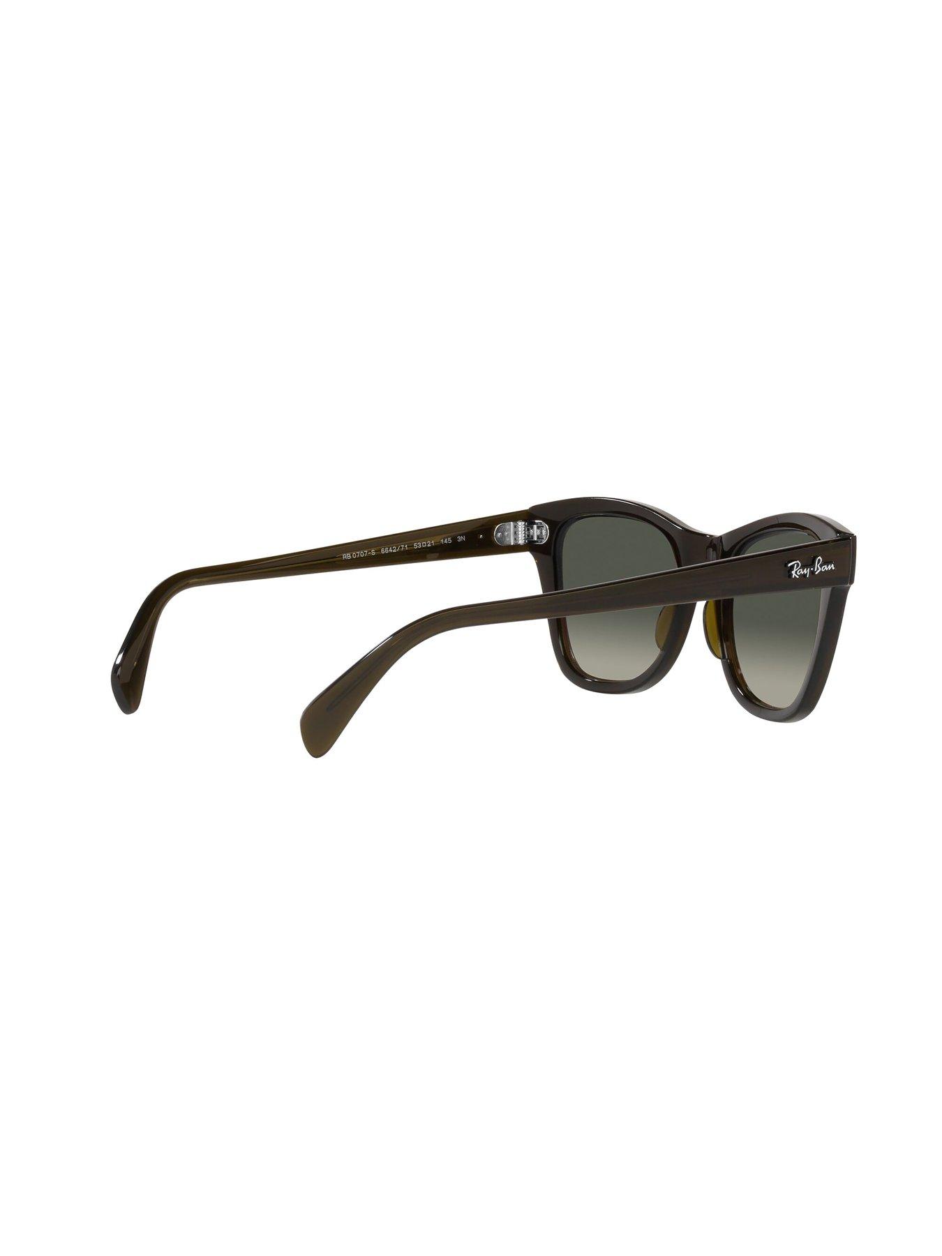  image of ray-ban-square-sunglasses-transparent-olive-green