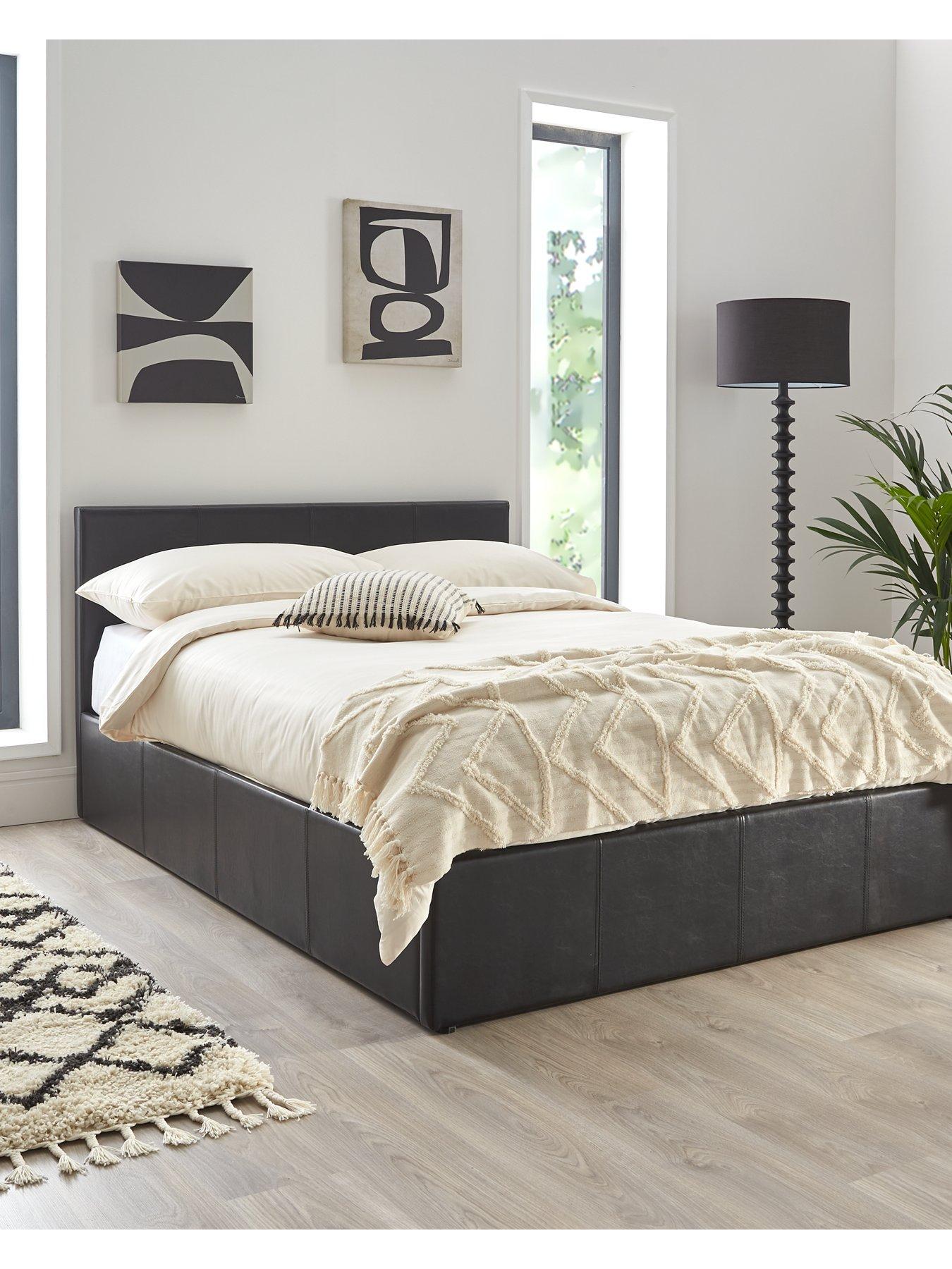 Image 1 of 7 of The Very Collection Marston Faux Leather End Lift Up Storage Ottoman Bed with Mattress Options (Buy and SAVE!) - Black - FSC&reg; Certified