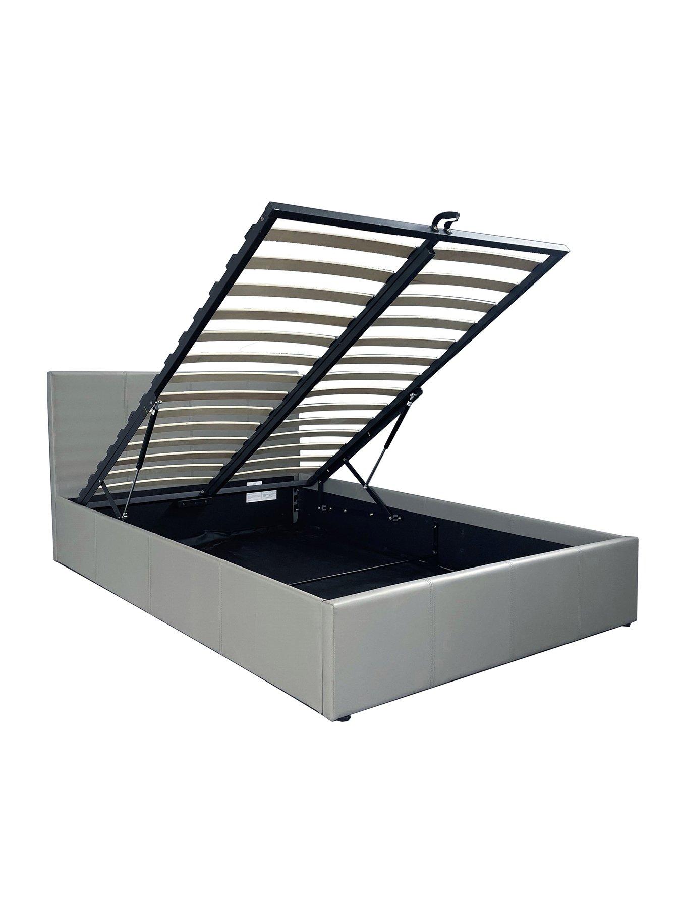  image of very-home-marston-faux-leather-end-lift-up-storage-ottoman-bed-with-mattress-options-buy-and-save-grey-fscreg-certified