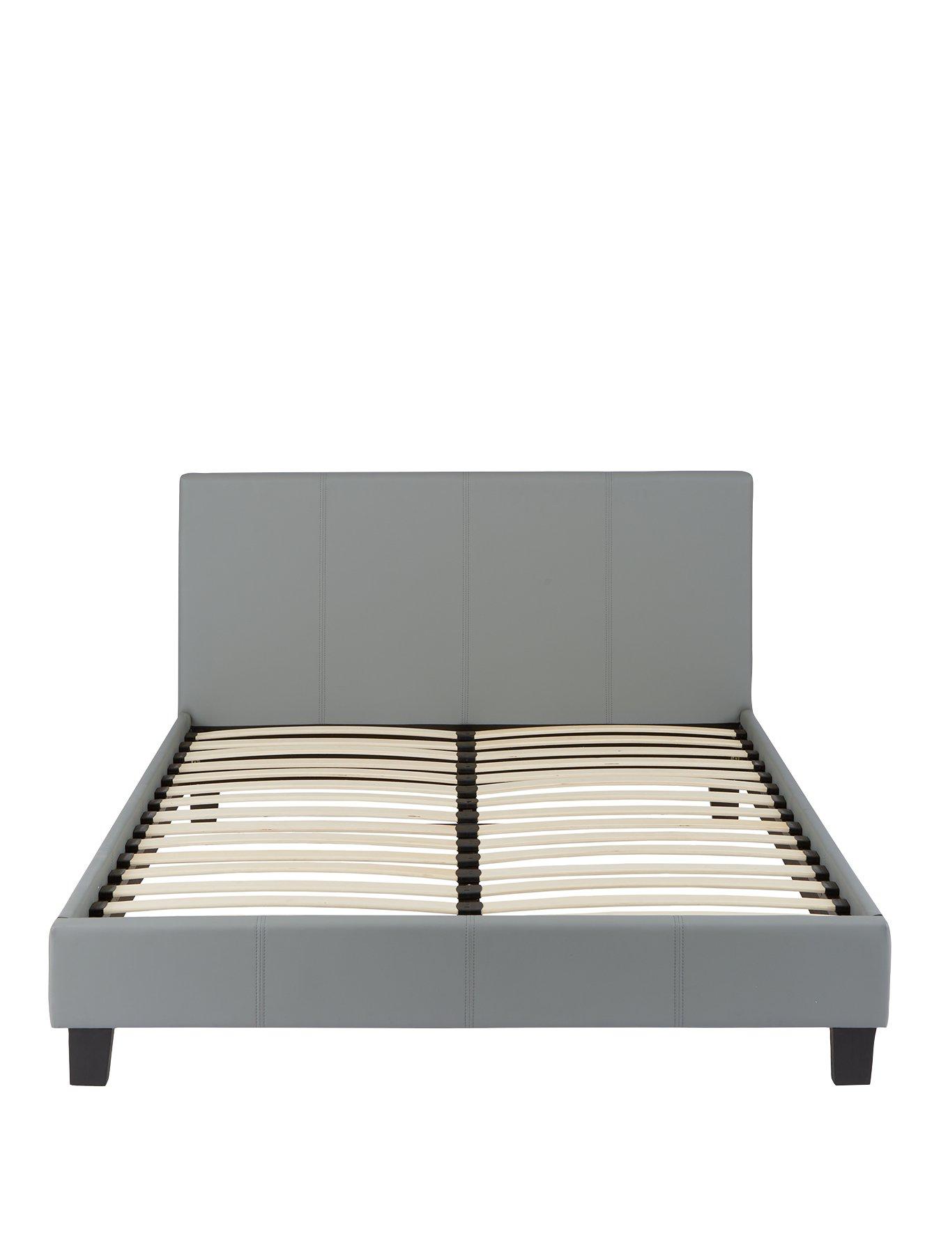  image of everyday-marston-faux-leather-bed-frame-with-mattress-options-buy-and-save-greynbsp-nbspnbsp--fscreg-certified