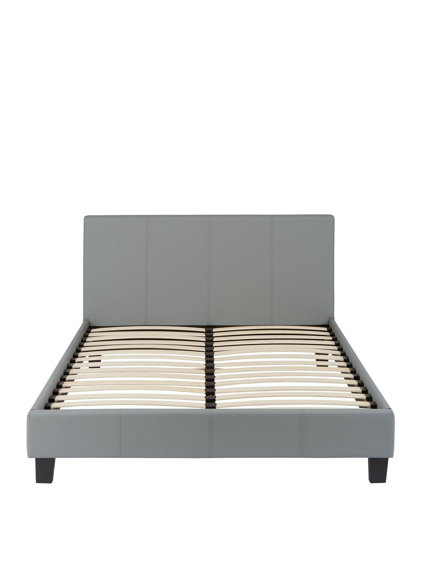 Very Home Marston Faux Leather Bed Frame with Mattress Options (Buy and SAVE!) - Grey -  - FSC® Certified
