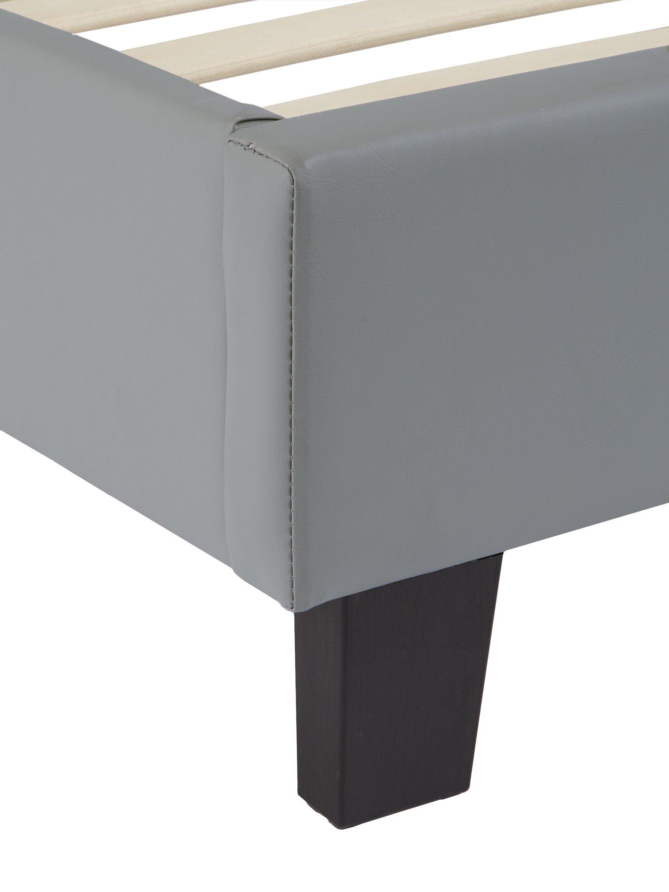  image of everyday-marston-faux-leather-bed-frame-with-mattress-options-buy-and-save-greynbsp-nbspnbsp--fscreg-certified