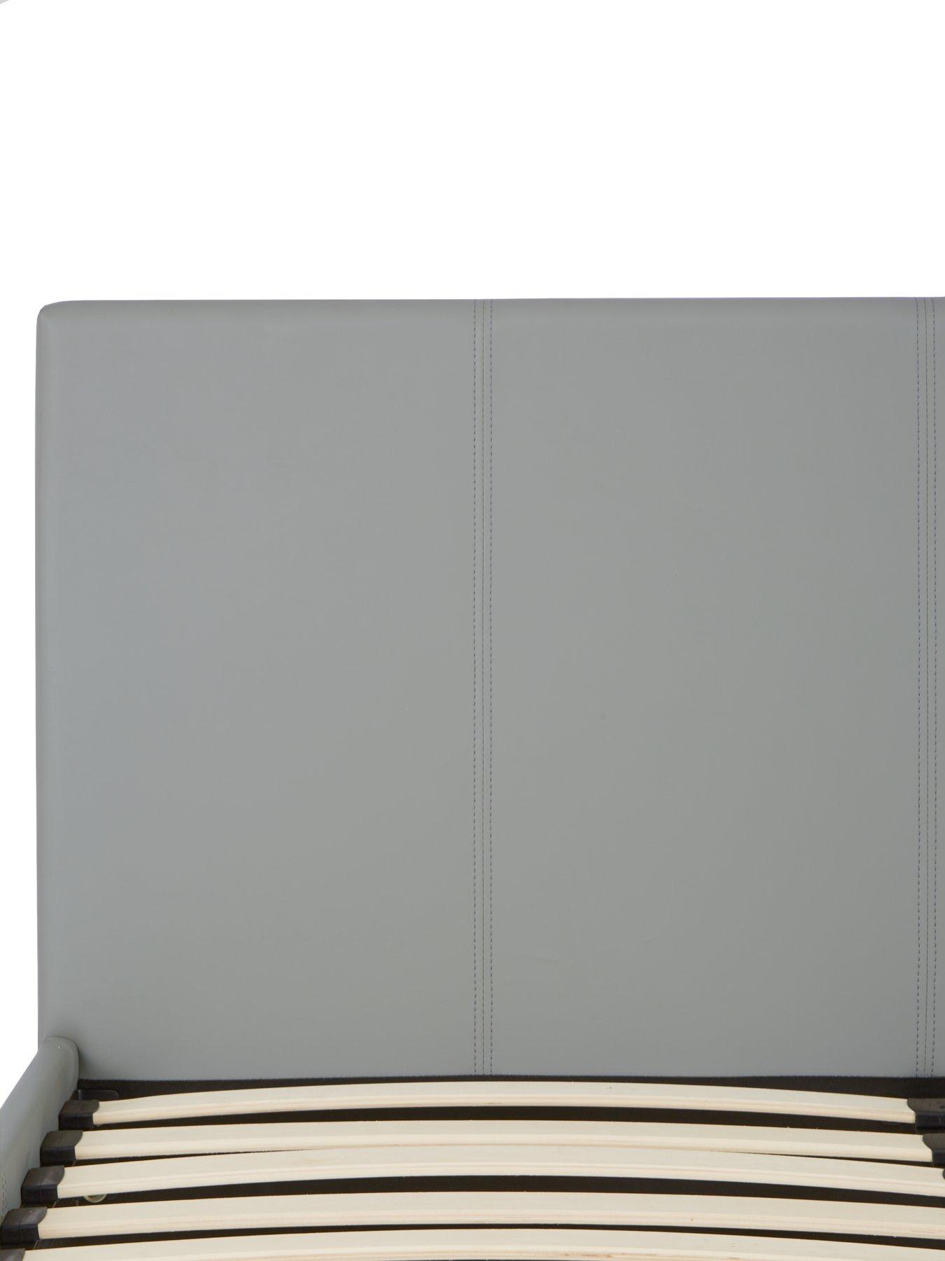  image of everyday-marston-faux-leather-bed-frame-with-mattress-options-buy-and-save-greynbsp-nbspnbsp--fscreg-certified
