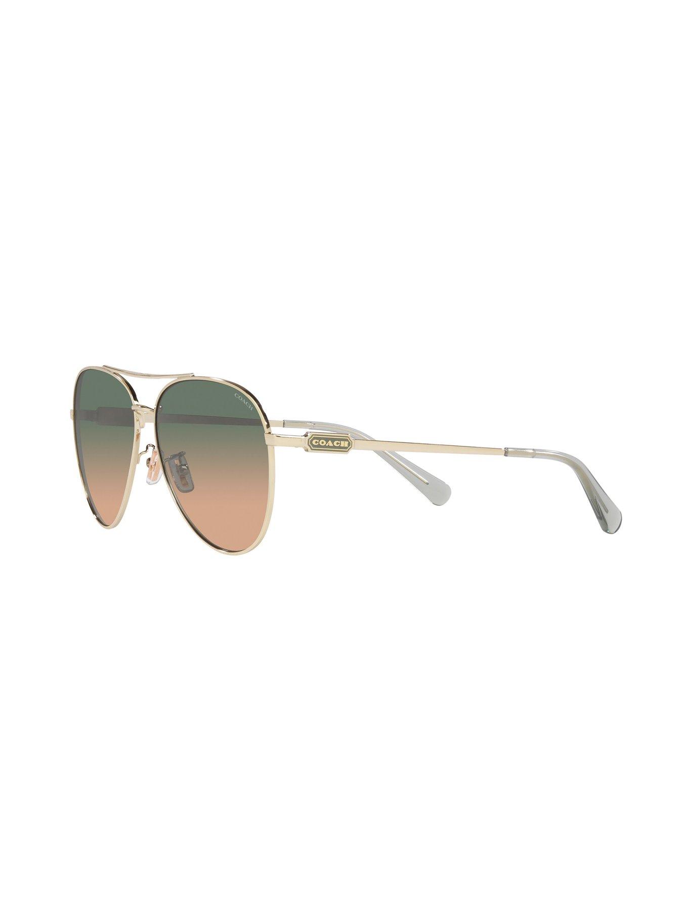  image of coach-pilot-sunglasses-shiny-light-gold