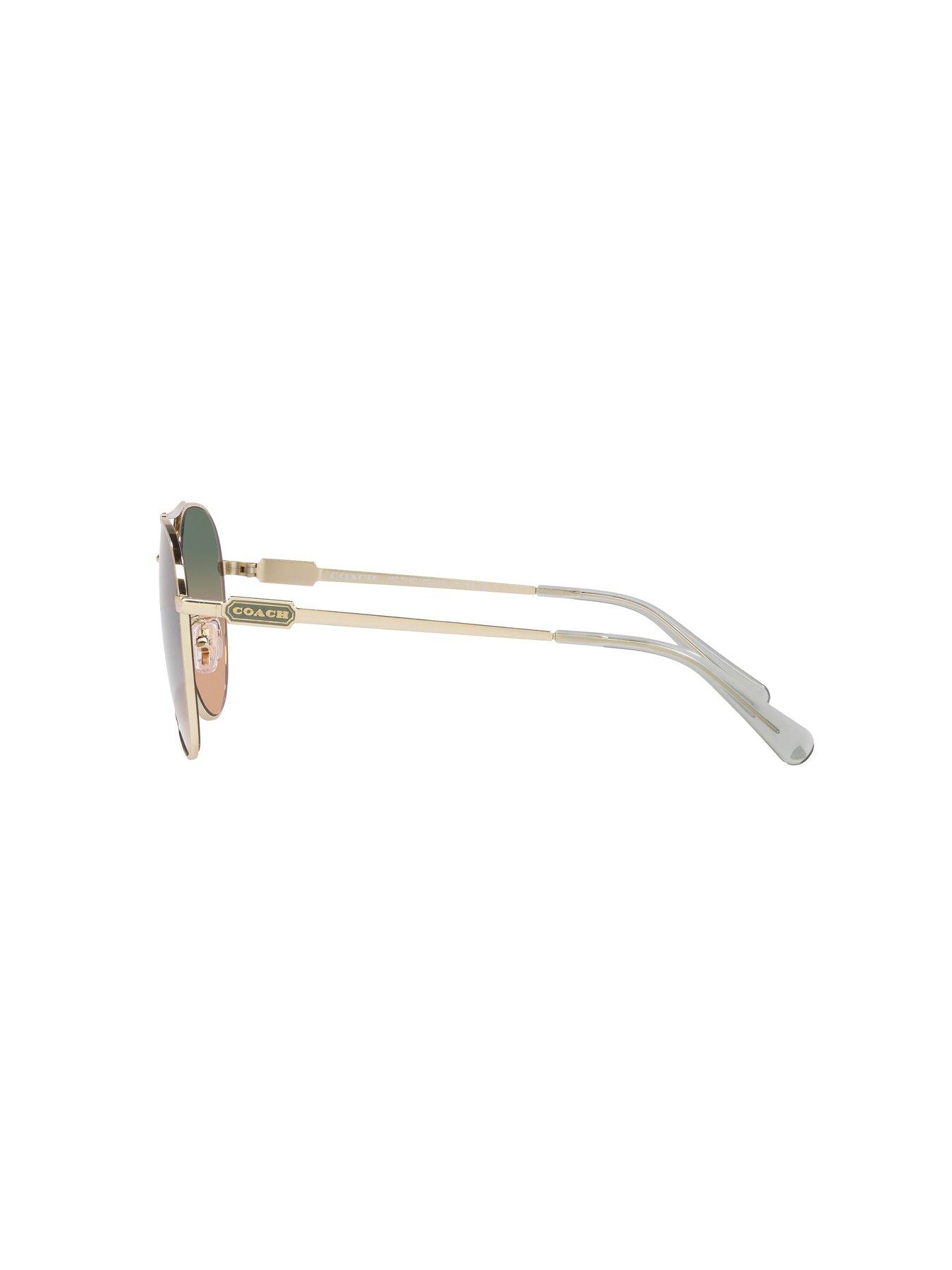  image of coach-pilot-sunglasses-shiny-light-gold