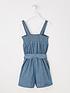  image of v-by-very-girls-denim-tie-front-playsuit-light-wash