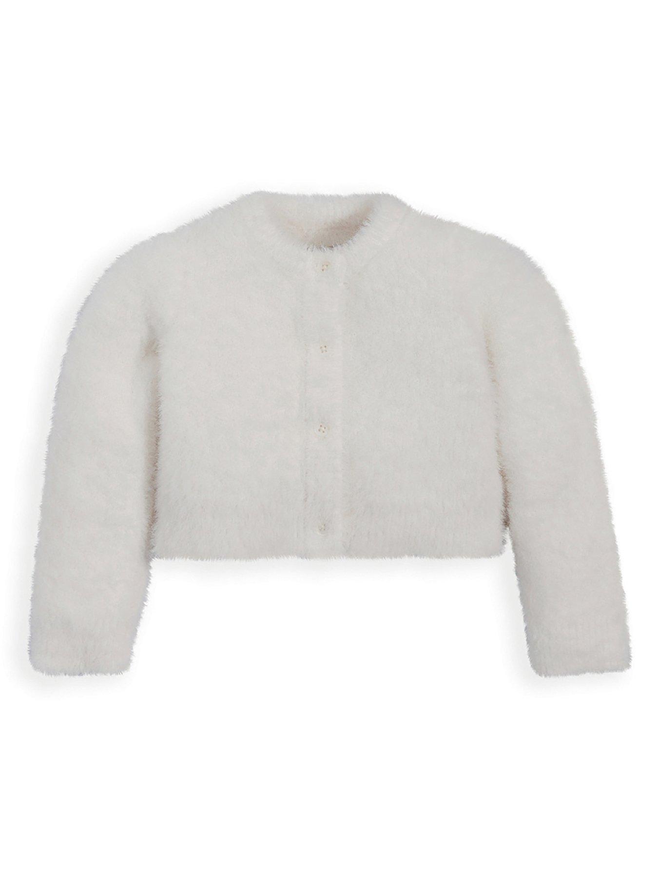 Mamas & Papas Baby Girls Fluffy Cardi - Cream