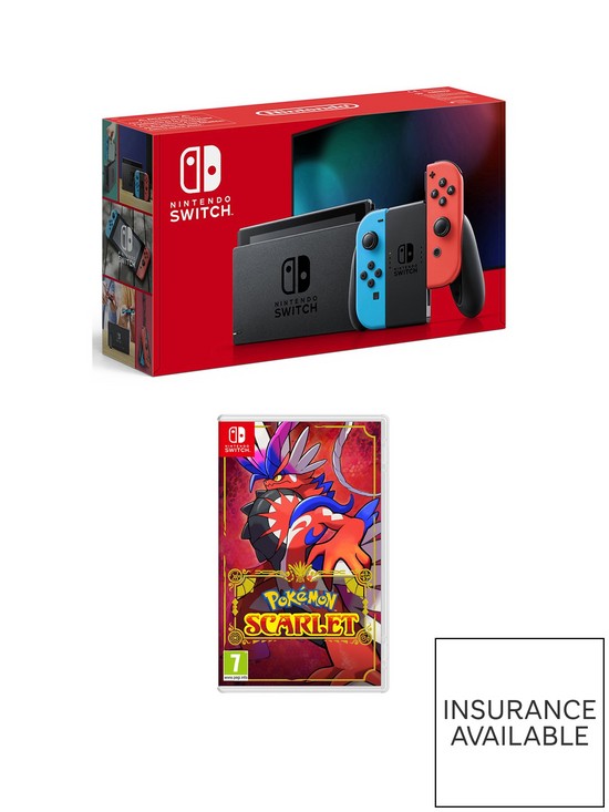 front image of nintendo-switch-neon-console-11-amp-pokemon-scarlet