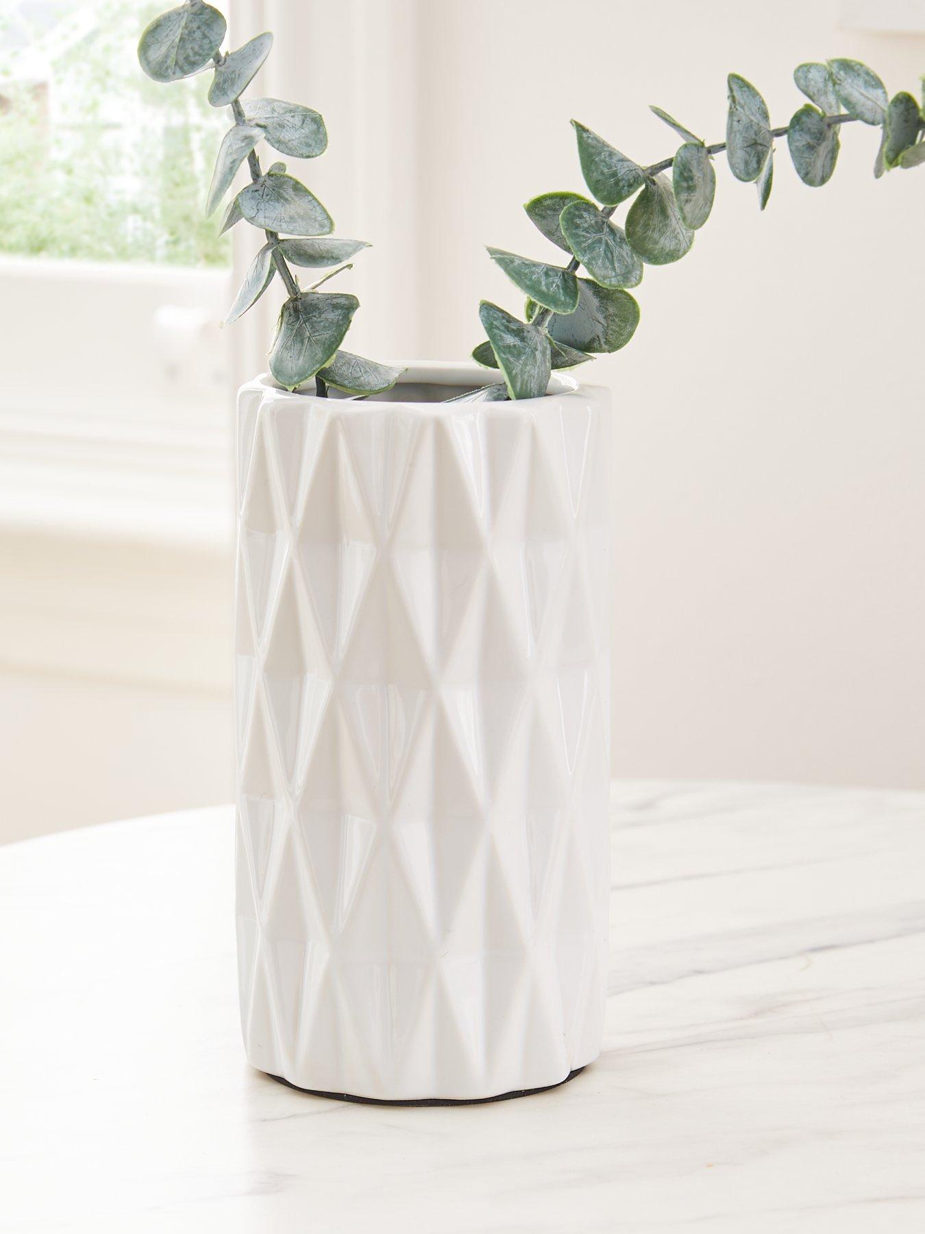 The Very Collection White Geo Vase