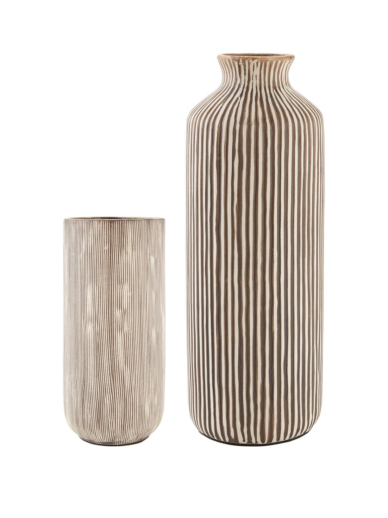  image of very-home-x-laura-byrnesnbspset-of-2-striped-vases