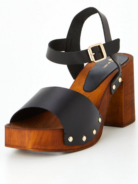 stillFront image of v-by-very-heeled-clog-sandal-black