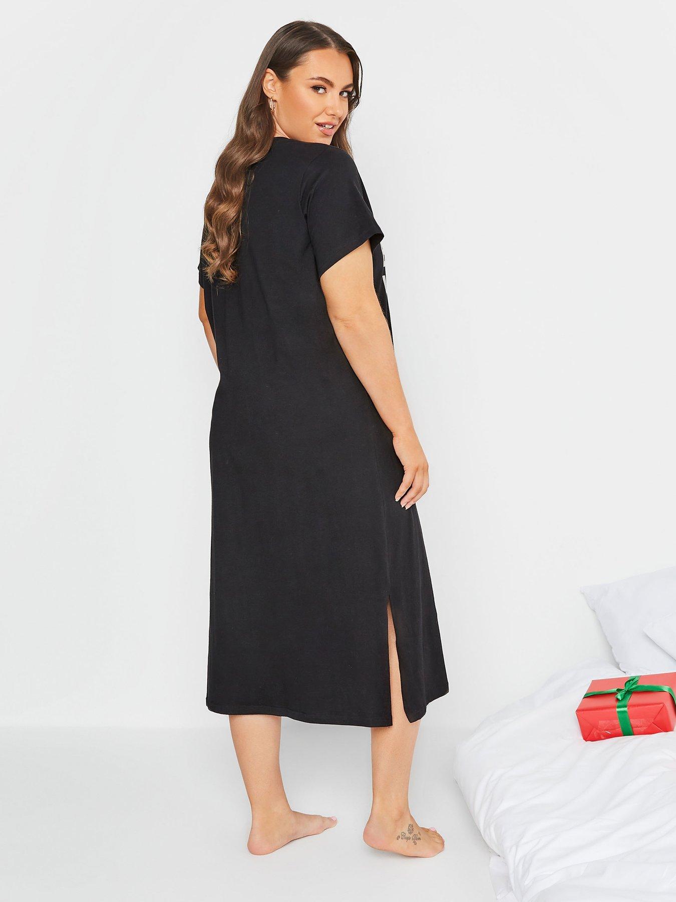  image of yours-believe-in-your-elf-midaxi-nightdress-black