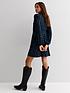  image of new-look-blue-spot-floral-shirred-neck-long-sleeve-mini-dress