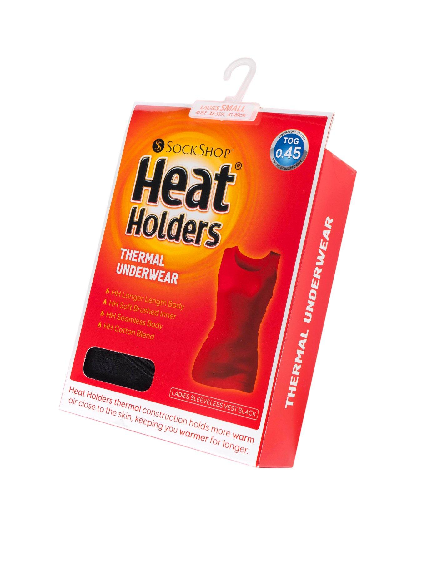 Heat Holders Ladies Sleeveless Cotton Seamless Thermal Underwear Long Top  (Medium, Black) at  Women's Clothing store