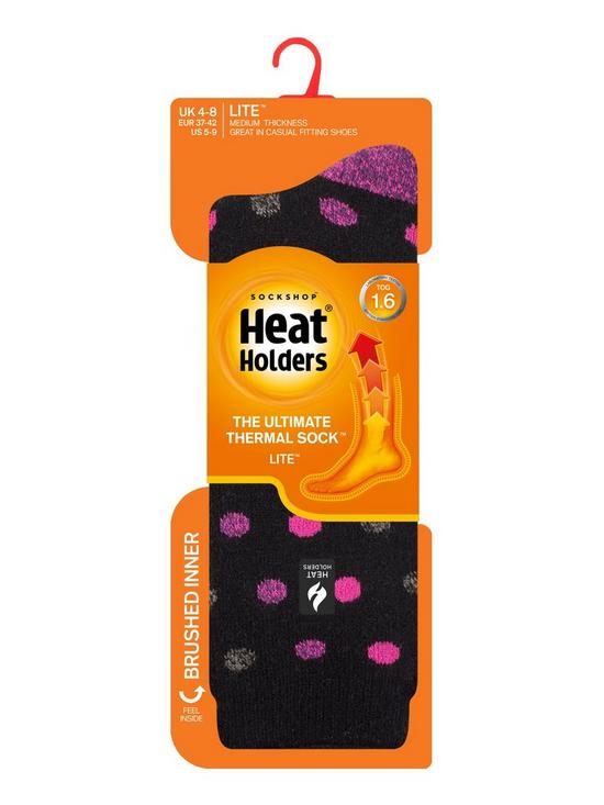 outfit image of heat-holders-malaga-core-lite-dots-socks-blackberry