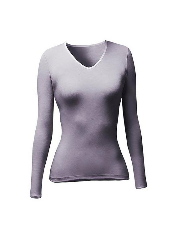 front image of heat-holders-thermal-long-sleeve-vest-lilac