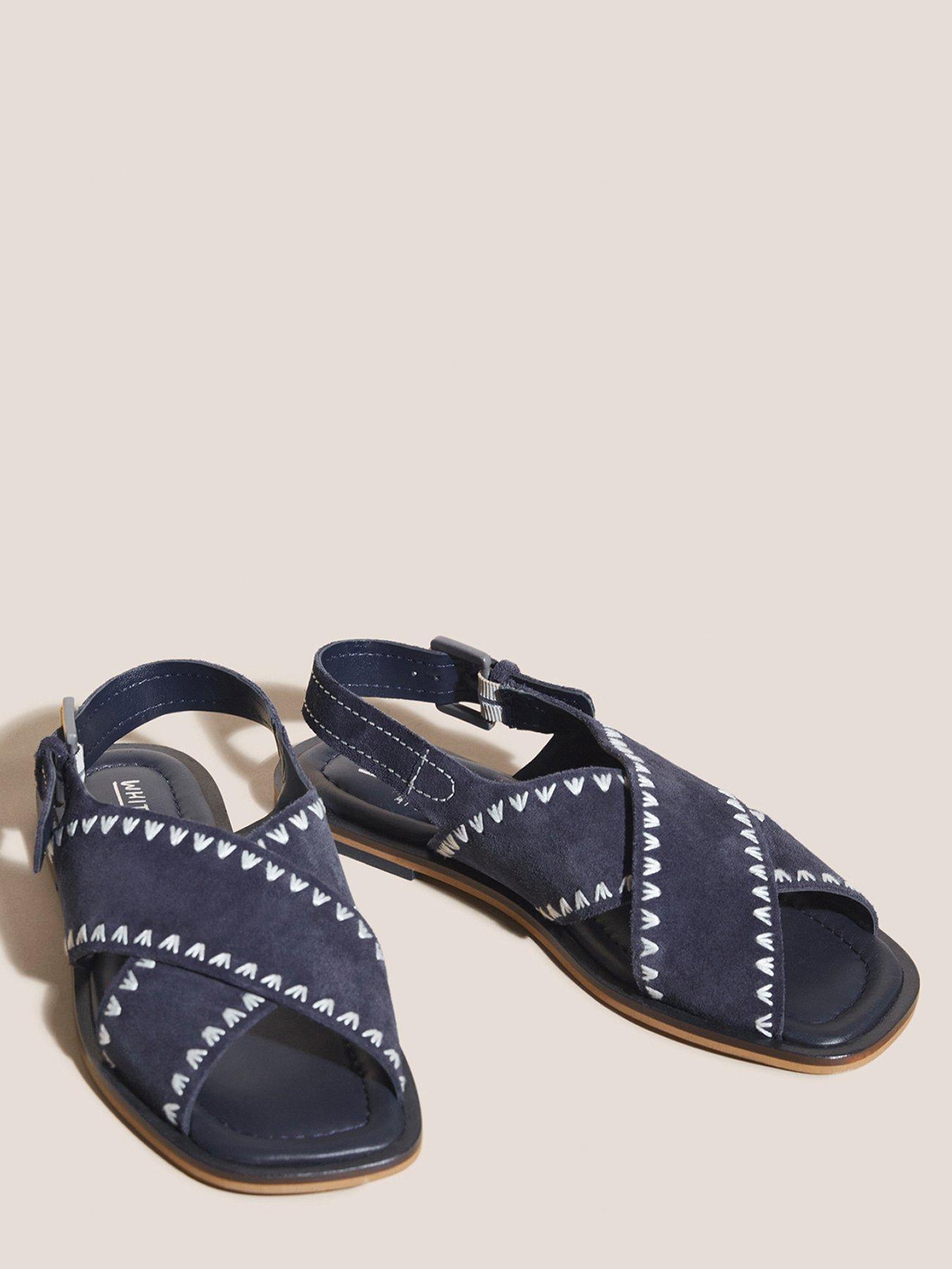 White Stuff Craft Suede Sandals navy littlewoods