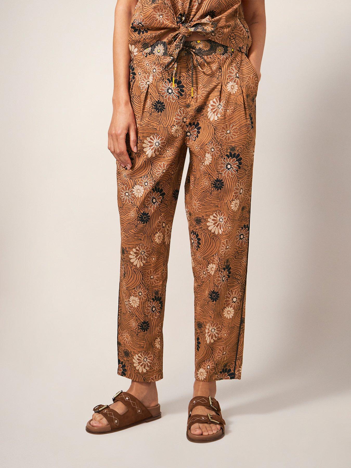  image of white-stuff-paige-printed-trouser--orange