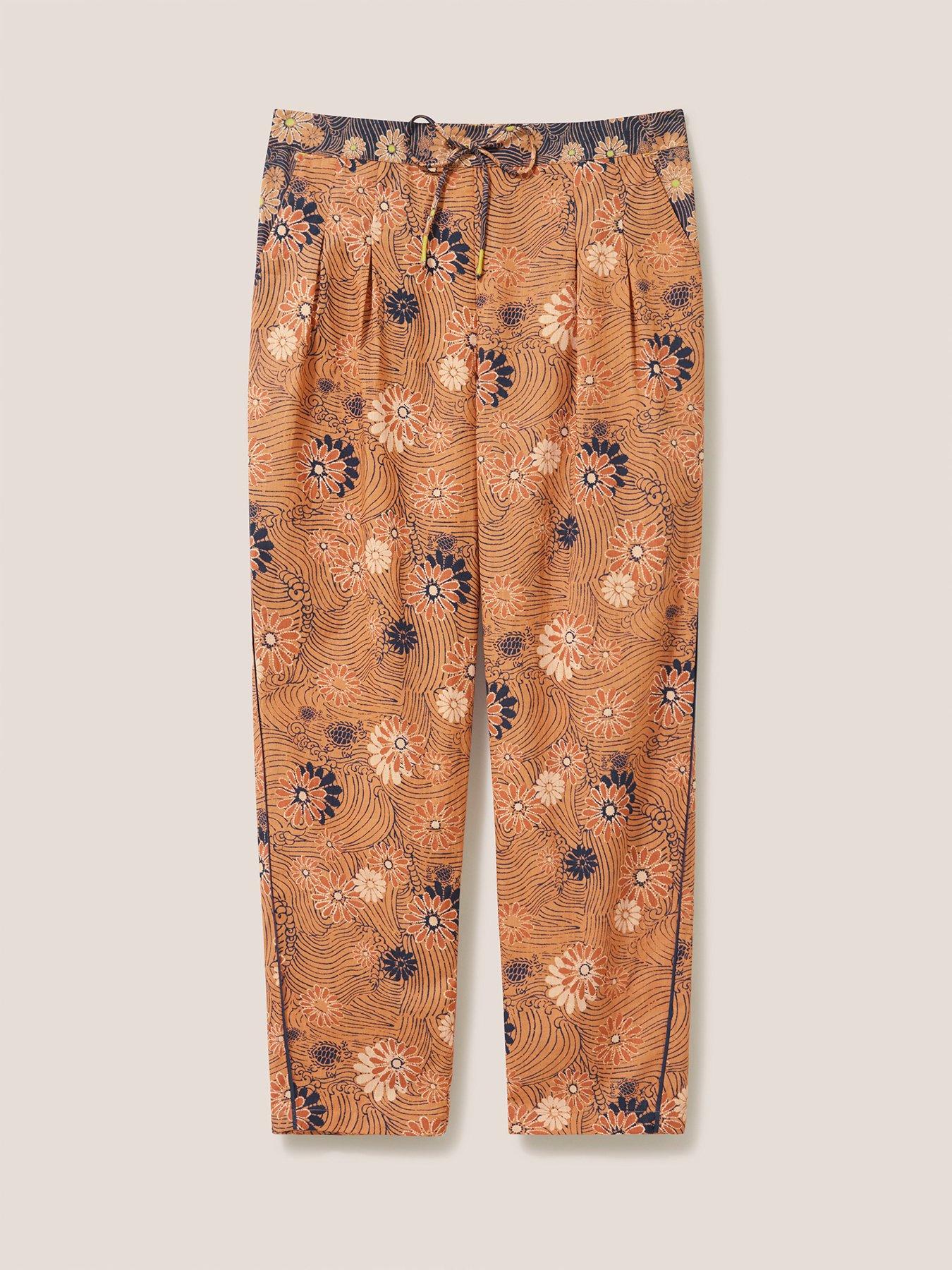  image of white-stuff-paige-printed-trouser--orange