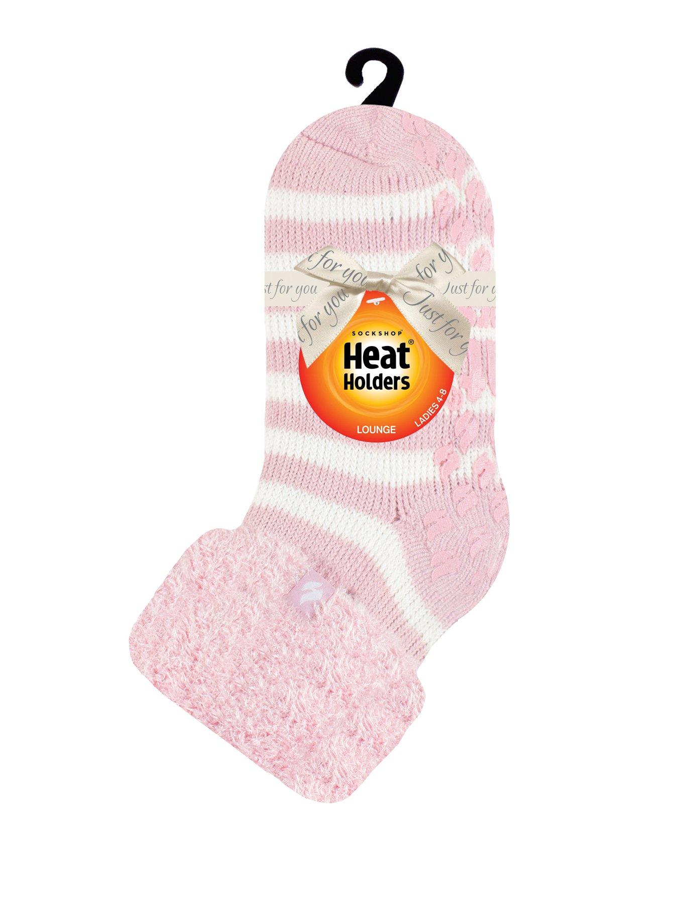  image of heat-holders-auckland-core-stripe-lounge-socks-ballerina-pink