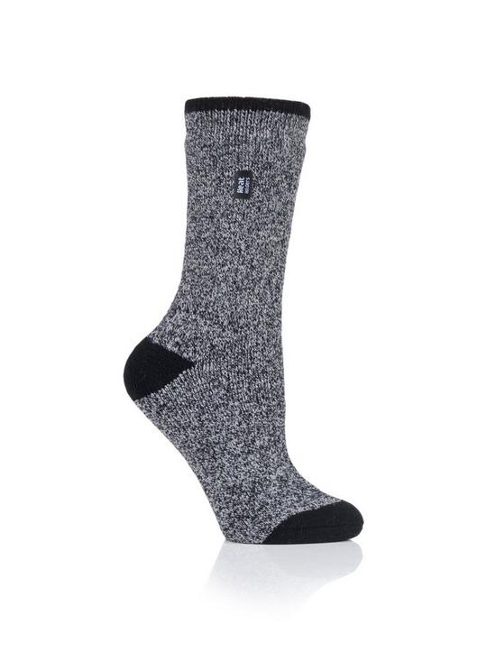 front image of heat-holders-viola-lite-core-twist-socks-blacklight-grey