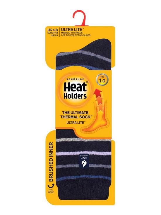 outfit image of heat-holders-riga-ultra-lite-stripe-socks-navy