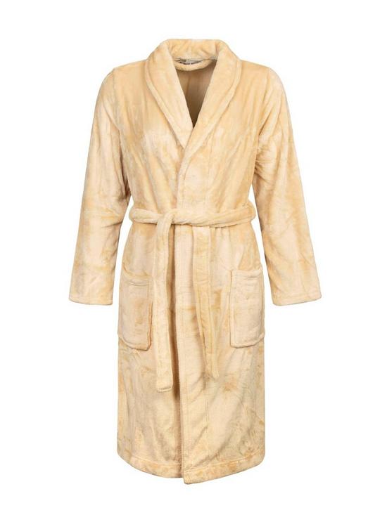 front image of heat-holders-fleece-thermal-dressing-gown-champagne