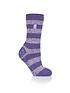  image of heat-holders-seville-core-stripe-slipper-socks-purplewhite