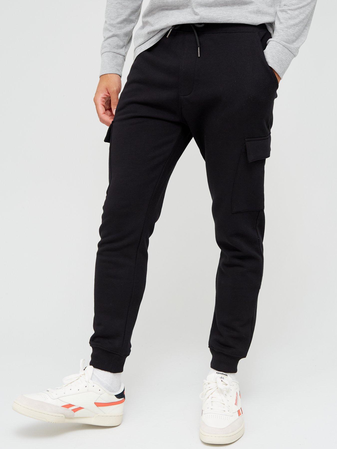 Very Man Cargo Pocket Joggers- Black | littlewoods.com