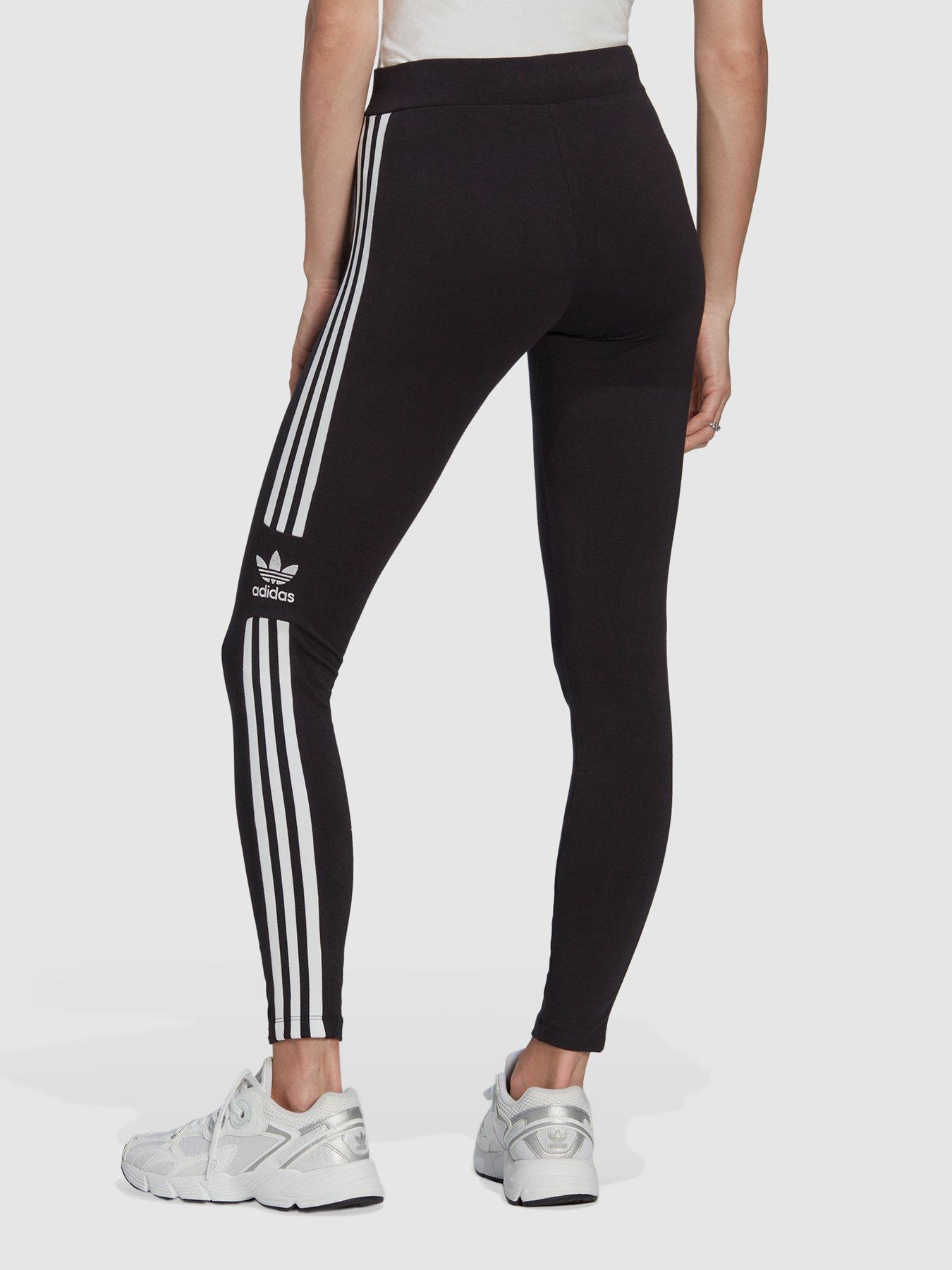 adidas Originals 3 Stripe Trefoil Leggings Black littlewoods