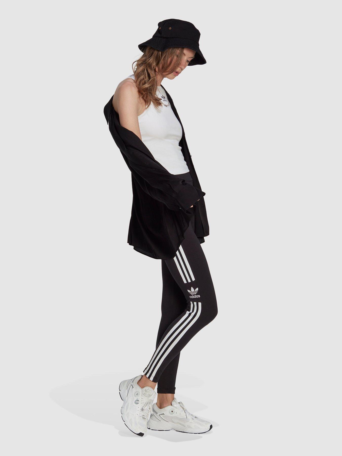 adidas Originals 3 Stripe Trefoil Leggings - Black