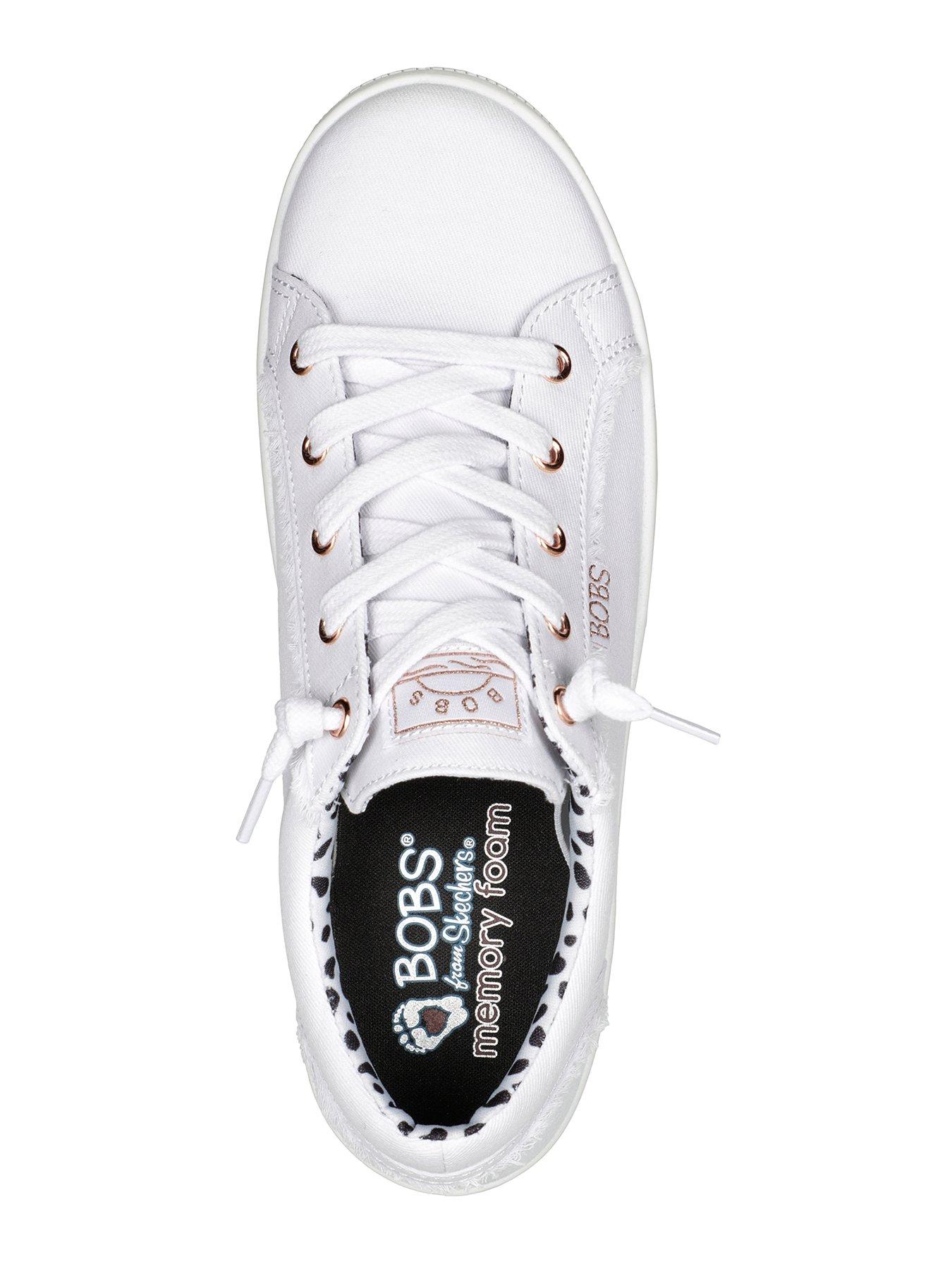  image of skechers-bobs-extra-cute-slip-on-canvas-trainer-white