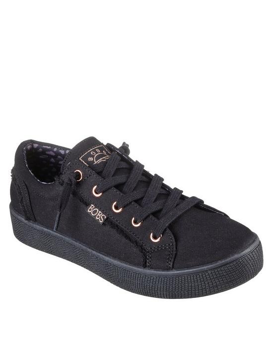 front image of skechers-bobs-b-extra-cute-plimsoll-black
