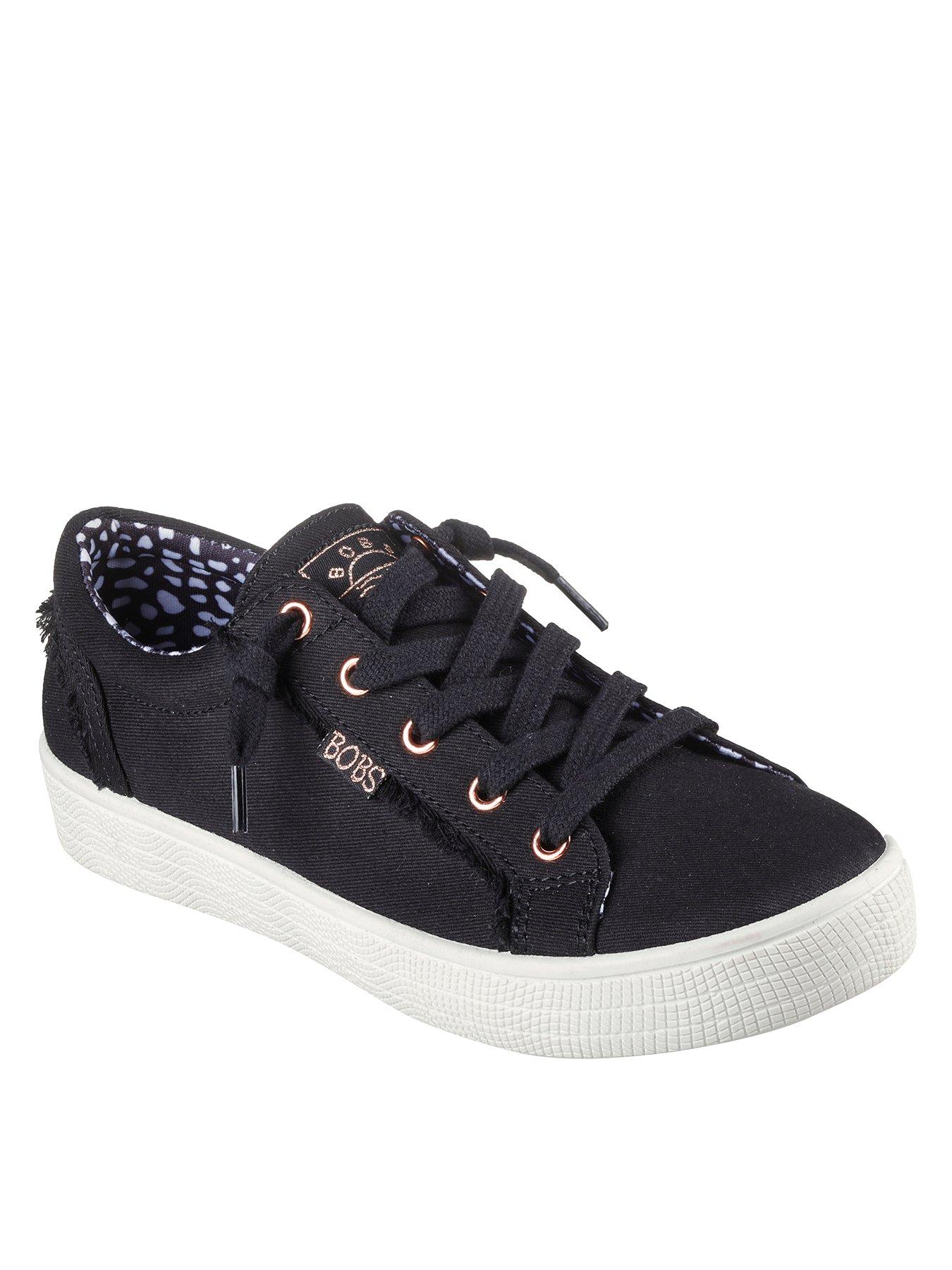  image of skechers-bobs-b-extra-cute-plimsoll-black