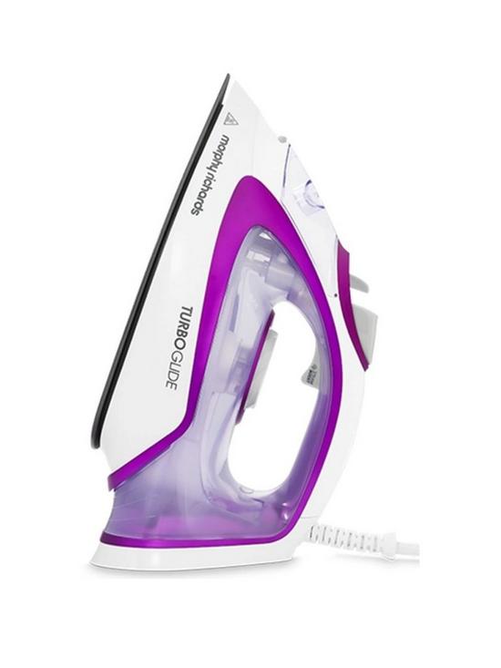 front image of morphy-richards-turbo-glide-302000-steam-iron-purple