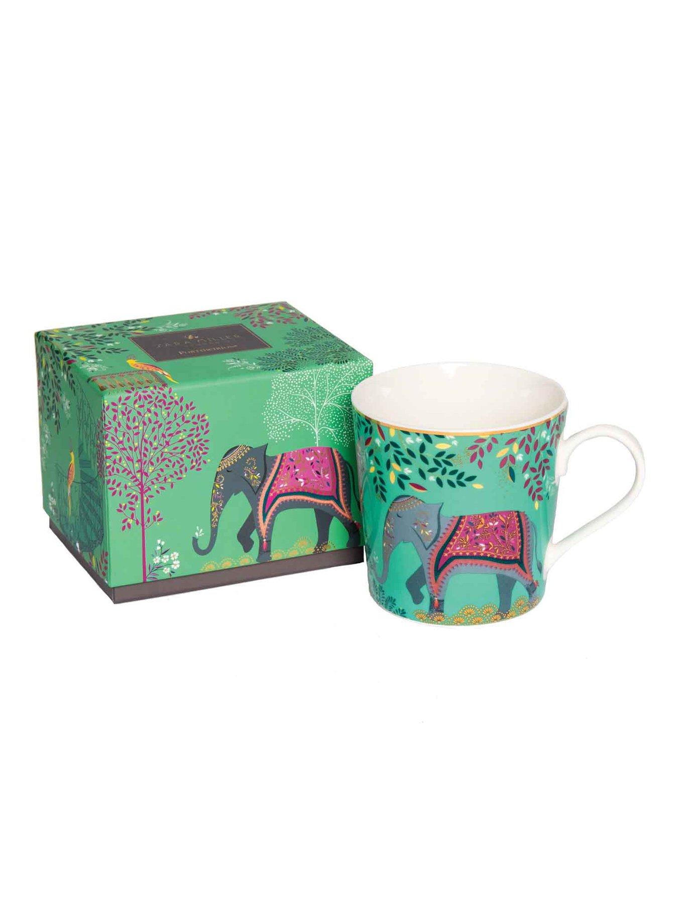 Image 3 of 7 of Sara Miller India Collection Mug &ndash; Elephant&rsquo;s Oasis