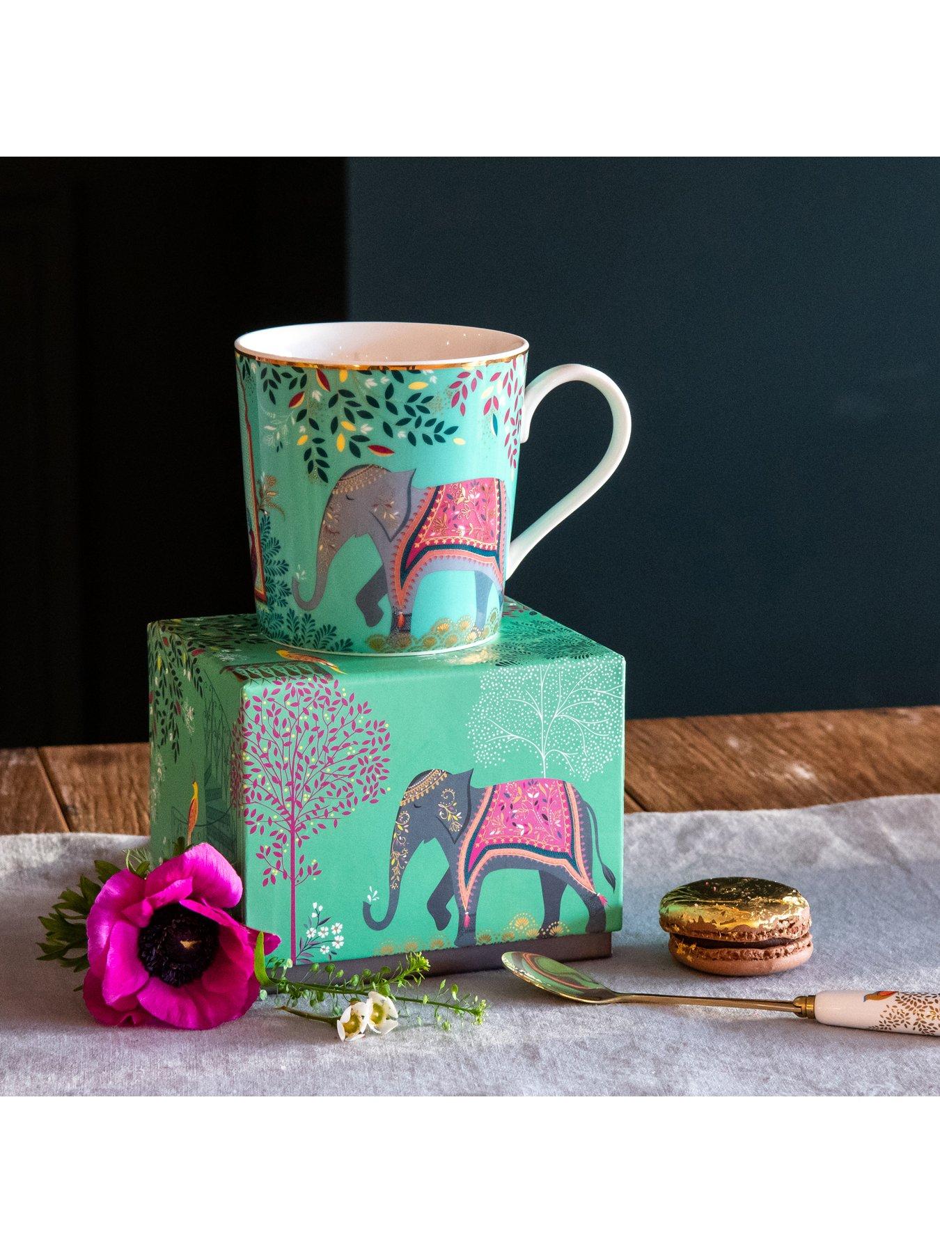 Image 5 of 7 of Sara Miller India Collection Mug &ndash; Elephant&rsquo;s Oasis