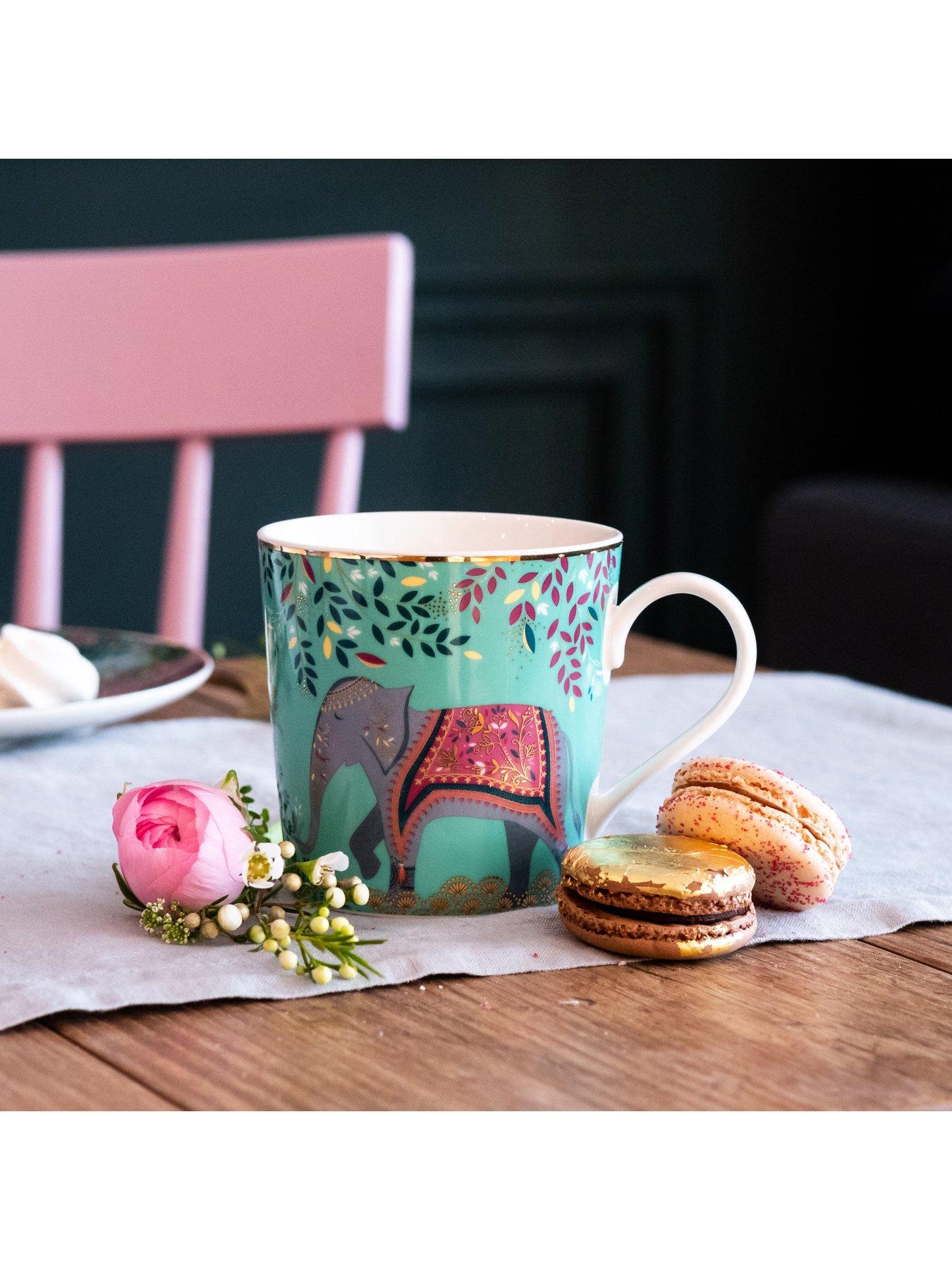 Image 6 of 7 of Sara Miller India Collection Mug &ndash; Elephant&rsquo;s Oasis