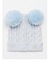  image of river-island-baby-baby-double-pom-beanie-hat-blue
