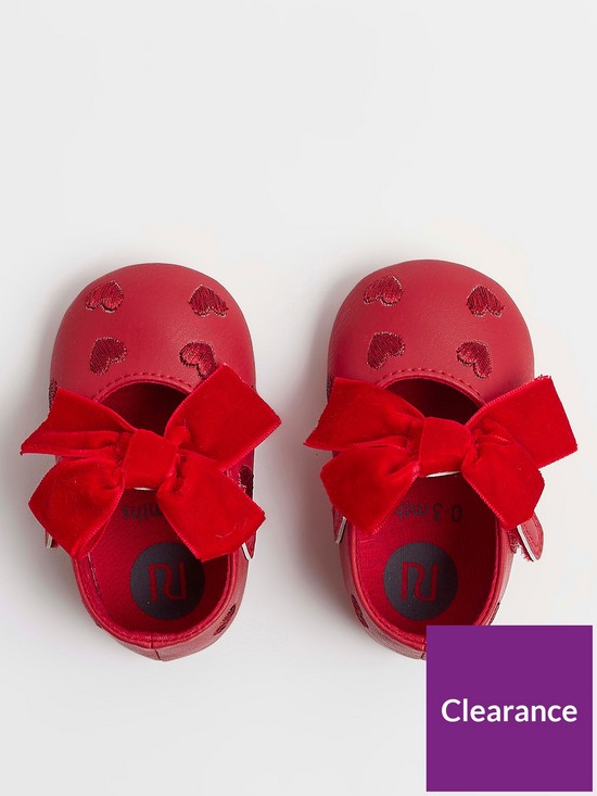 stillFront image of river-island-baby-baby-girls-heart-shoe-rose-red
