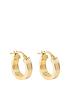  image of love-gold-9ct-gold-ribbed-creole-hoop-earrings