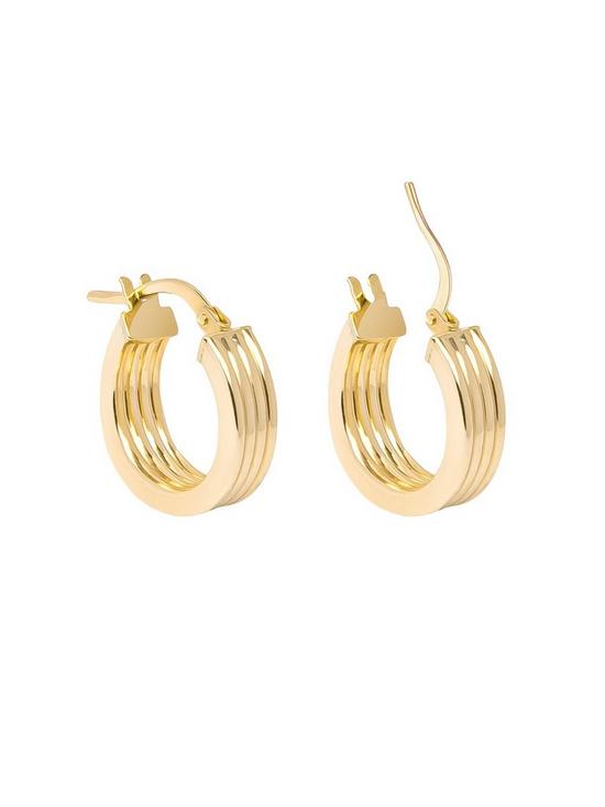 back image of love-gold-9ct-gold-ribbed-creole-hoop-earrings