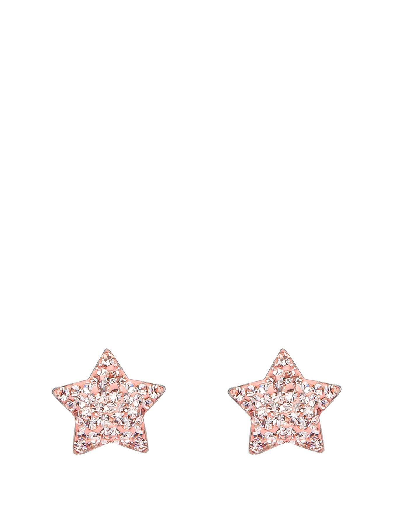 the-love-collection-sterling-silver-pink-crystal-star-stud-earrings