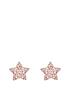  image of the-love-silver-collection-sterling-silver-pink-crystal-star-stud-earrings