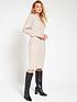  image of everyday-crew-neck-knitted-jumper-dress-cream