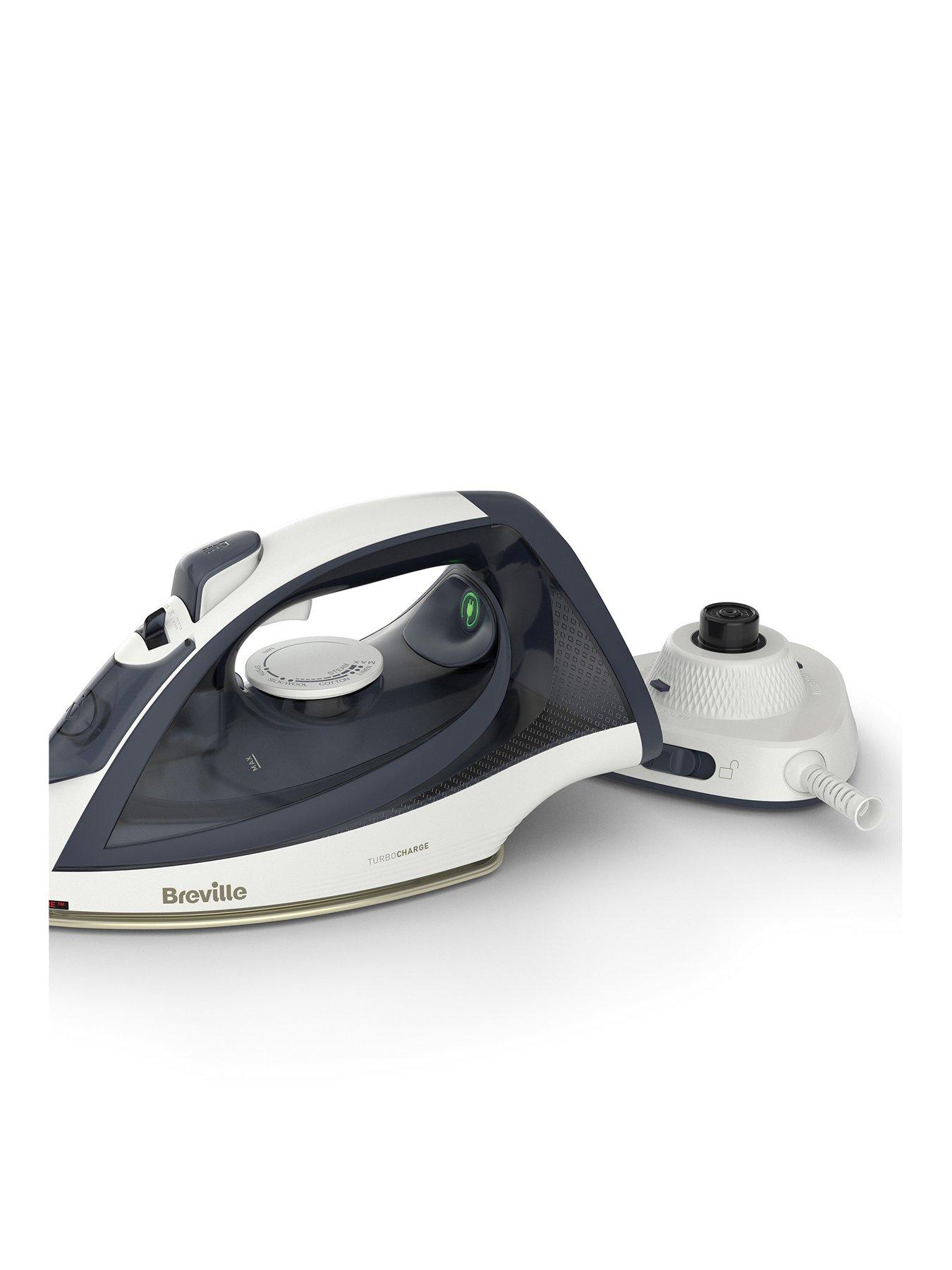 Breville VIN439 Turbo Charge Cordless Iron - 2600W, Fast Charging  &  Heat-Up, 130g Steam Shot