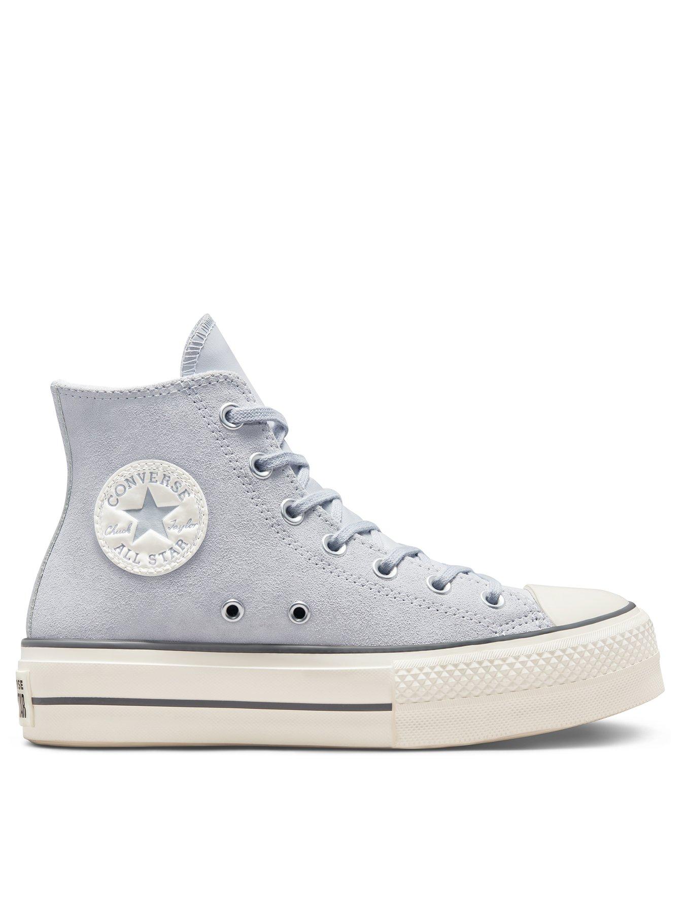 Silver converse high tops deals