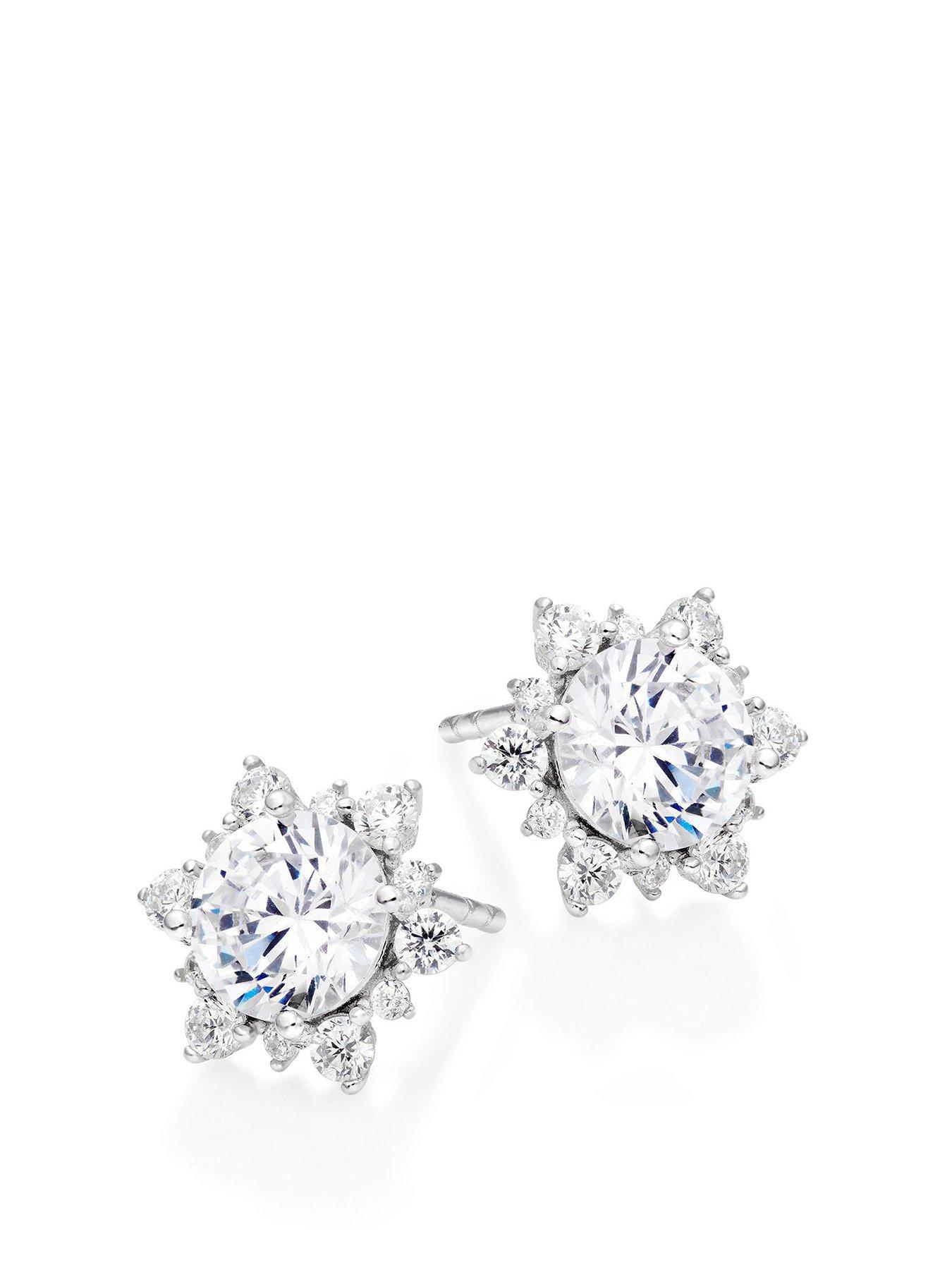  image of beaverbrooks-silver-cubic-zirconia-earrings
