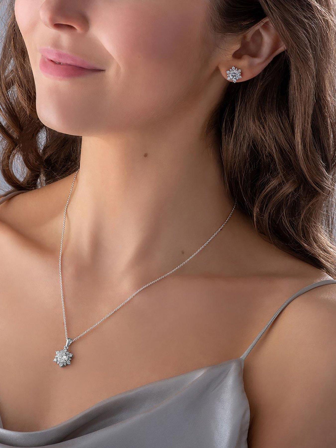  image of beaverbrooks-silver-cubic-zirconia-earrings