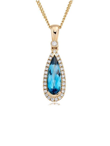 beaverbrooks-9ct-gold-diamond-blue-topaz-pendant